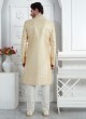 Cream Opulence Sherwani Set For Groom